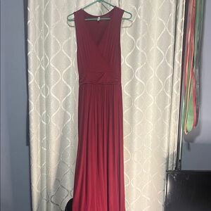 Chic Sleeveless Burgundy Maxi Dress